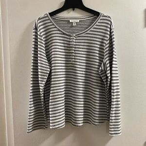 Vintage America Gray‎ Striped Top